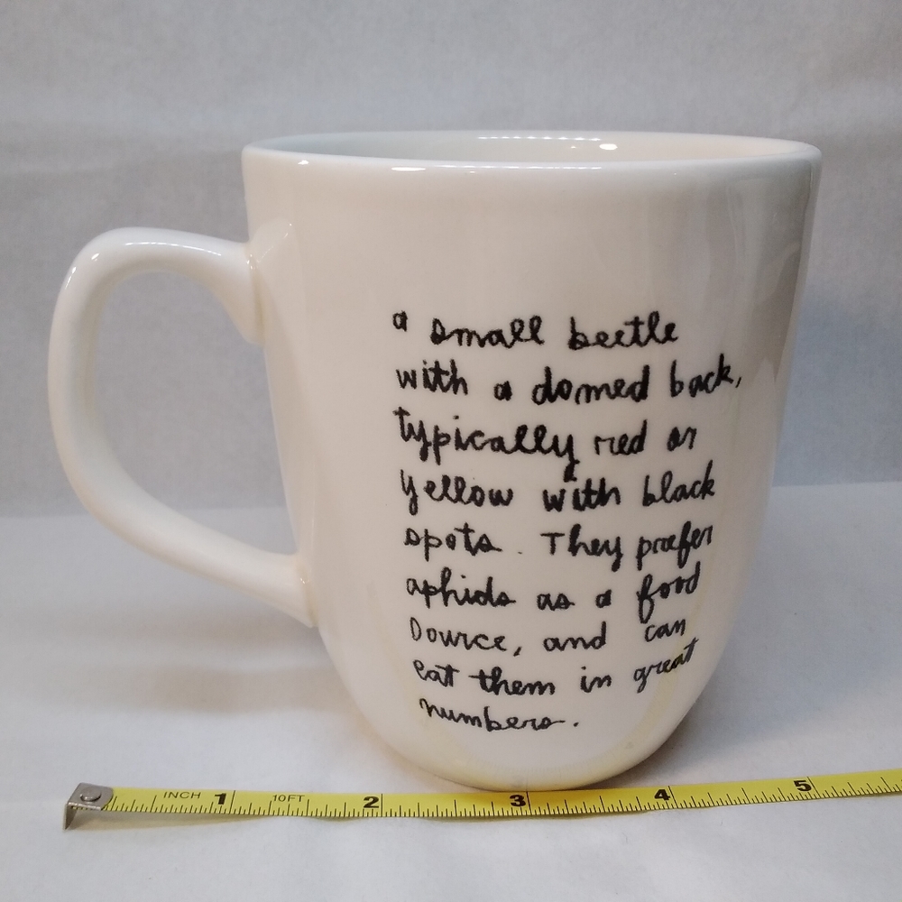 Magenta M Ladybug MUG Off White w/ Red Ladybug 16 oz. Cup - Picture 5 of 12